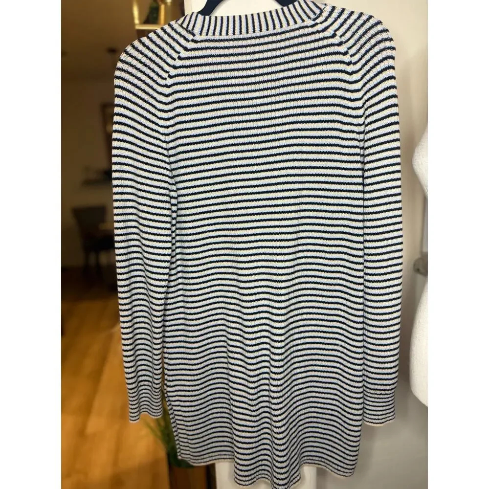 A.L.C Caspian striped Button Front cotton-blend cardigan sweater M 6-12 MSRP$398 - Picture 3 of 5